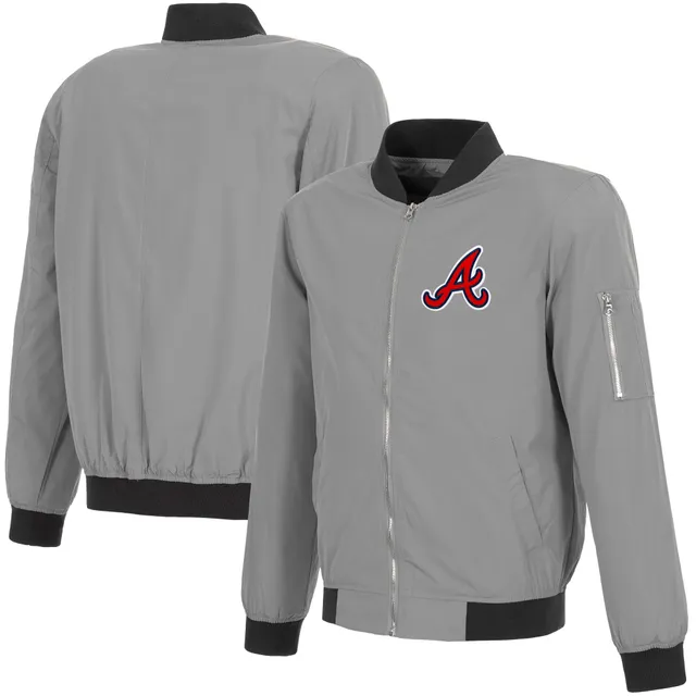 Lids Atlanta Braves JH Design Full-Zip Nylon Bomber Jacket - Red