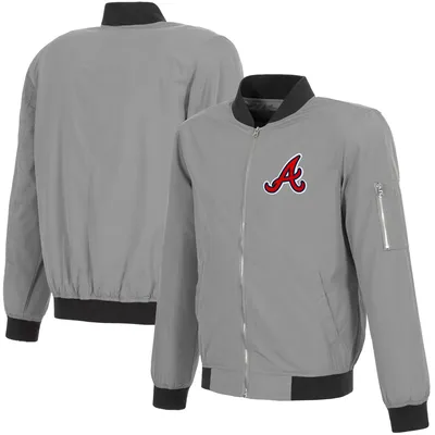 Atlanta Braves JH Design Lightweight Nylon Bomber Jacket