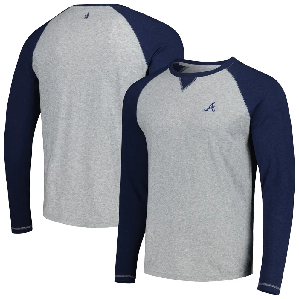 Men's johnnie-O Navy/Heather Gray Atlanta Braves Alsen Raglan Long Sleeve T-Shirt