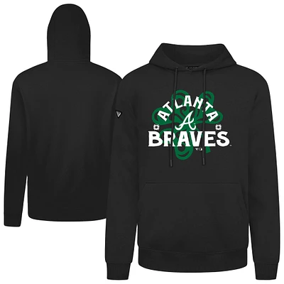 Sweat à capuche noir Atlanta Braves St. Patrick's Day Podium Shamrock pour homme Levelwear