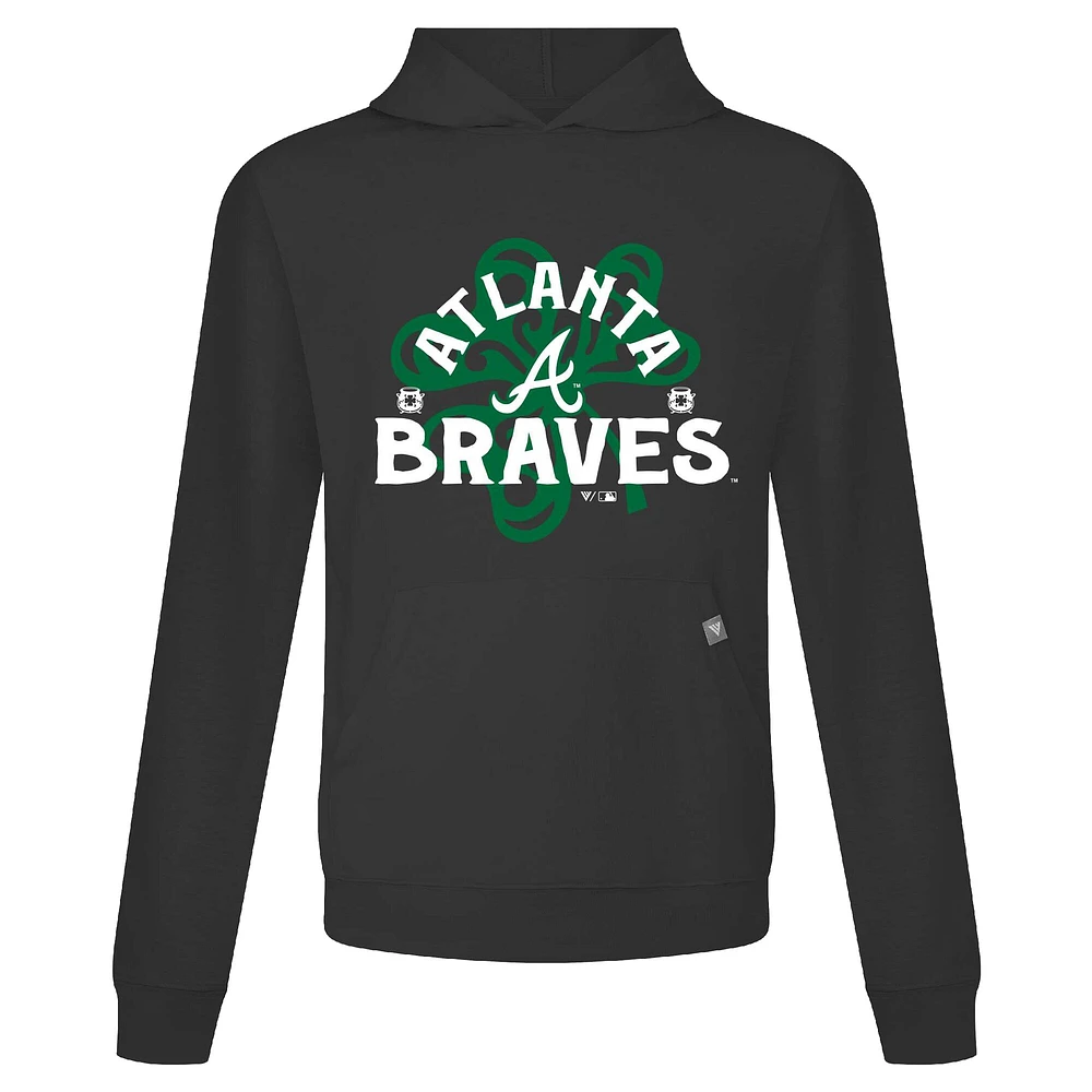 Sweat à capuche noir Atlanta Braves St. Patrick's Day Relay Shamrock pour homme Levelwear