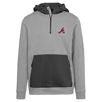 Men's Levelwear  Gray Atlanta Braves Chicane Insignia 2.0 Quarter-Zip Hoodie