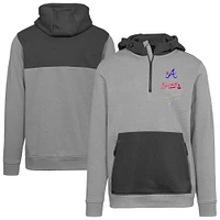 Men's Levelwear Gray Atlanta Braves City Connect Chicane Baseline Quarter-Zip Pullover Hoodie
