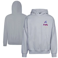 Men's Levelwear Gray Atlanta Braves City Connect Contact Baseline Pullover Hoodie