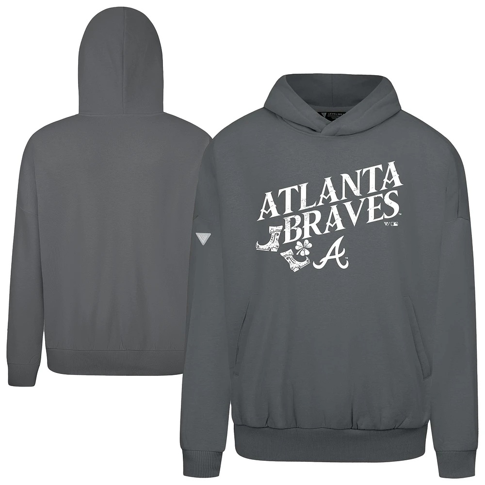 Men's Levelwear Gray Atlanta Braves St. Patrick's Day Pullover Hoodie