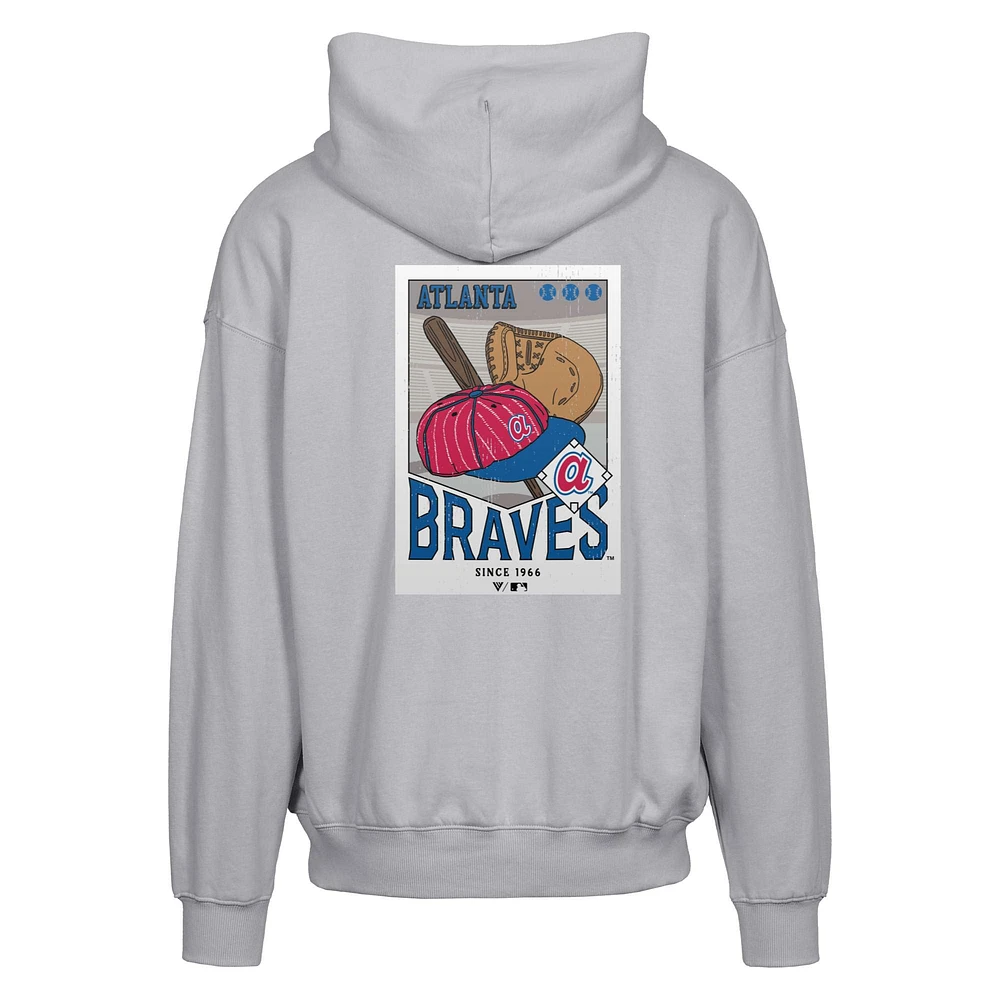 Men's Levelwear  Gray Atlanta Braves Uphill City Core Logo Full-Zip Hoodie