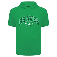 Men's Levelwear Green Atlanta Braves St. Patrick's Day Phase Plaid Short Sleeve T-Shirt Hoodie