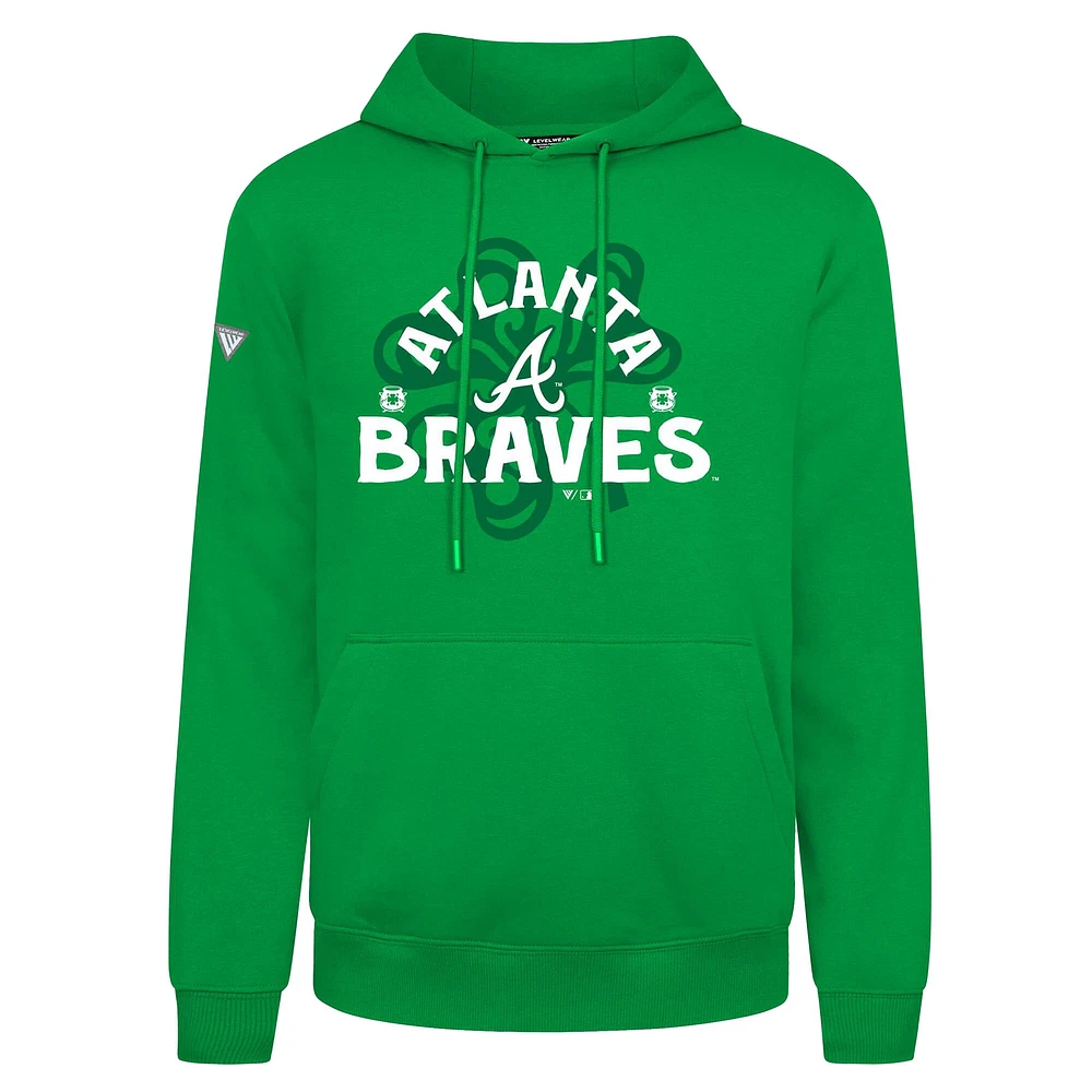 Sweat à capuche vert Atlanta Braves St. Patrick's Day Podium Shamrock pour homme Levelwear