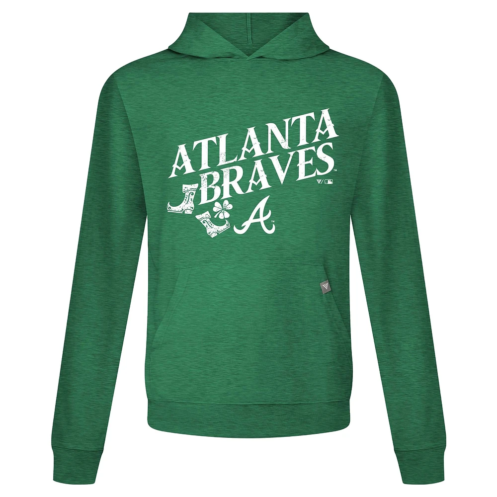 Men's Levelwear Green Atlanta Braves St. Patrick's Day Relay Boots Pullover Hoodie