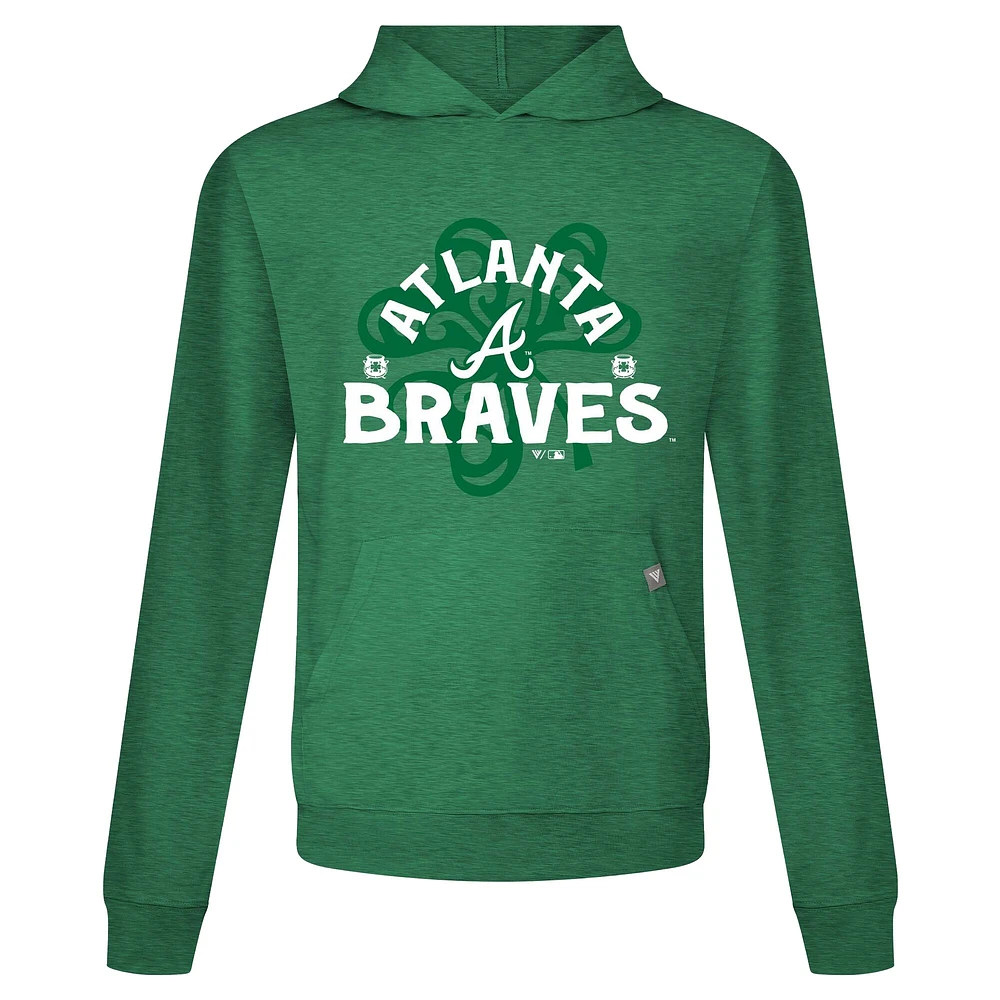 Sweat à capuche manches longues pour homme Atlanta Braves St. Patrick's Day Relay Shamrock Green Levelwear