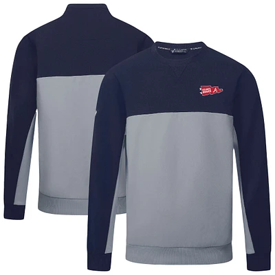 Men's Levelwear Navy/Gray Atlanta Braves Legacy Rafters Pullover Sweatshirt