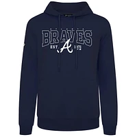 Men's Levelwear Navy Atlanta Braves Accolade Podium Textbook Pullover Hoodie