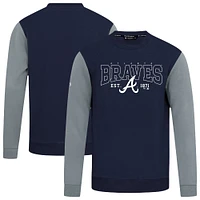 Men's Levelwear Navy Atlanta Braves Accolade Ultimate Textbook Pullover Sweatshirt