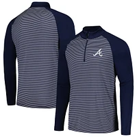 Haut raglan rayé Levelwear Atlanta Braves Charter pour homme, bleu marine