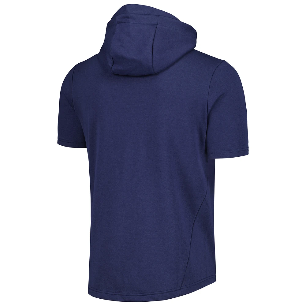 Sweat à capuche et manches courtes Levelwear Atlanta Braves Recruit pour homme, bleu marine