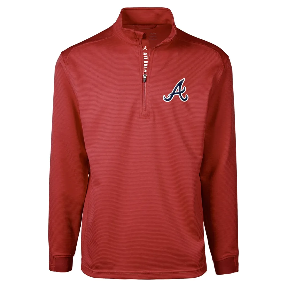 Atlanta Braves Blue Red Color Block Embroidered Mens T-Shirt Size L