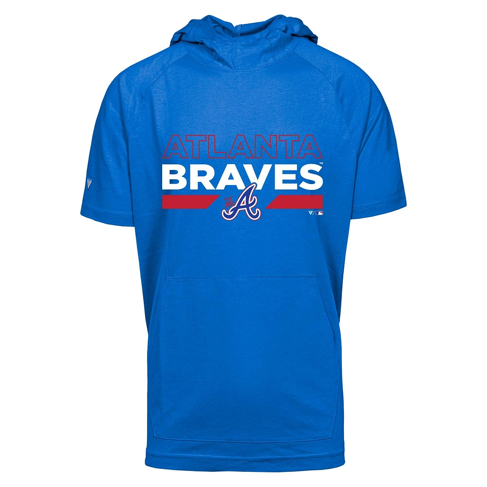 Men's Levelwear Royal Atlanta Braves City Connect Relay No Hitter Short Sleeve Hoodie T-Shirt