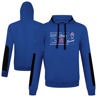 Men's Levelwear  Royal Atlanta Braves Cooperstown Collection Bombay Campaign Pullover Hoodie