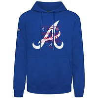 Sweat à capuche imprimé vieilli Podium Acumen pour homme Levelwear Royal Atlanta Braves Cooperstown Collection