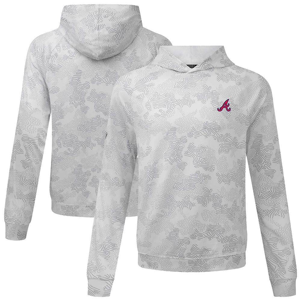 Sweat à capuche Blender Insignia 2.0 blanc Atlanta Braves pour homme Levelwear