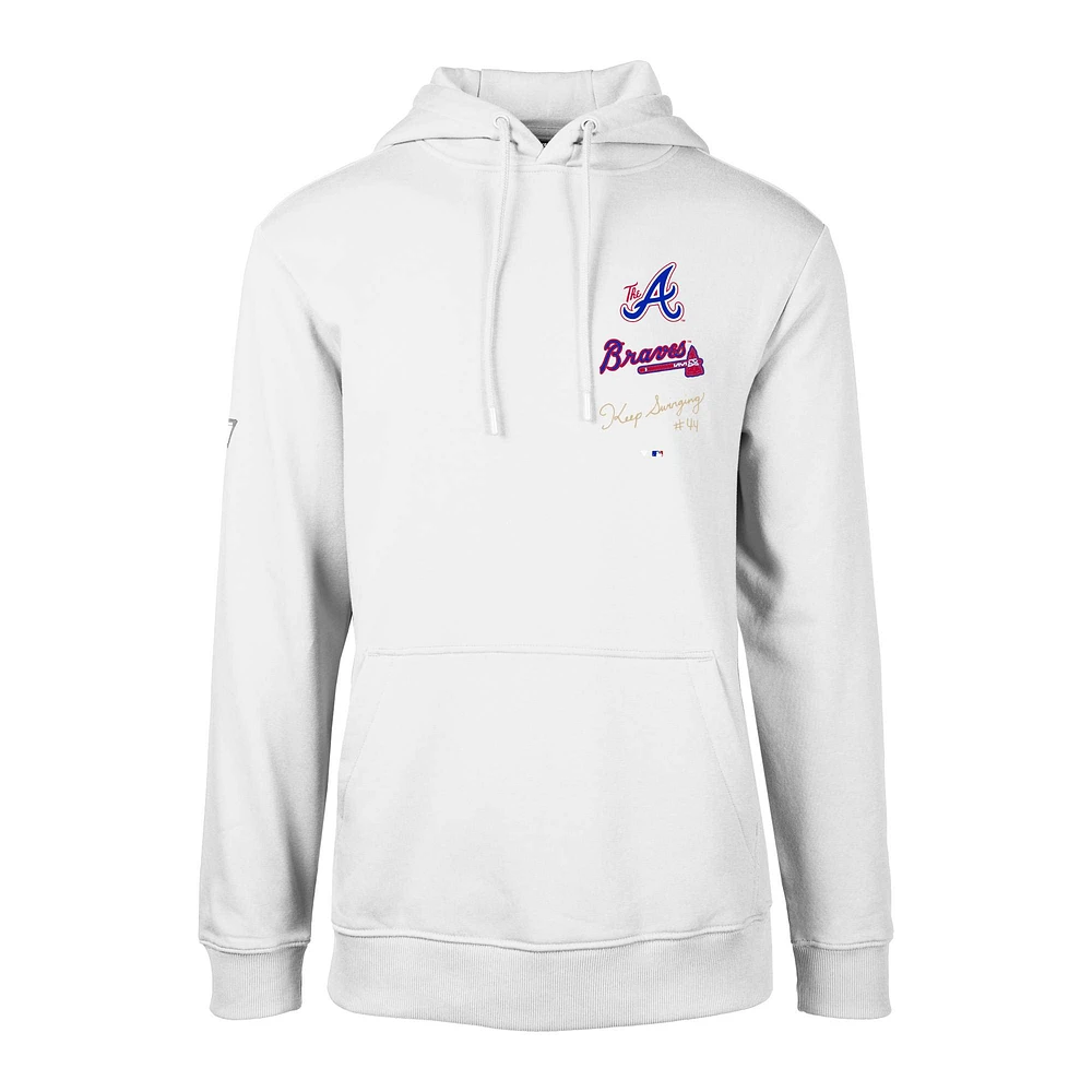 Sweat à capuche blanc Atlanta Braves City Connect Podium Baseline pour homme Levelwear