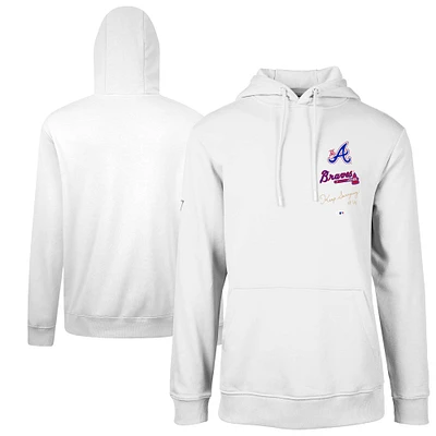 Sweat à capuche blanc Atlanta Braves City Connect Podium Baseline pour homme Levelwear