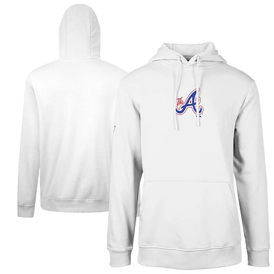 Men's Levelwear White Atlanta Braves City Connect Podium Core Logo Pullover Hoodie