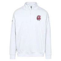 Men's Levelwear  White Atlanta Braves Cooperstown Collection Murray Quarter-Zip Sweatshirt
