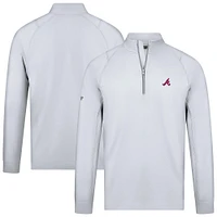 Men's Levelwear White Atlanta Braves Theory Insignia 2.0 Quarter-Zip Pullover Top