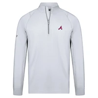 Men's Levelwear White Atlanta Braves Theory Insignia 2.0 Quarter-Zip Pullover Top