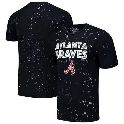 T-shirt Majestic Threads pour hommes, noir/blanc, Splatter des Braves d'Atlanta