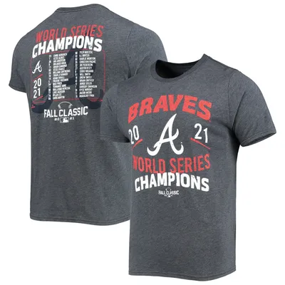 Atlanta Braves Majestic Threads 2021 World Series Champions Dream Team Roster Tri-Blend T-Shirt - Navy