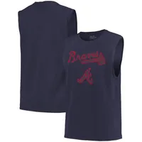 Atlanta Braves Majestic Threads Softhand Muscle Tank Top - Navy