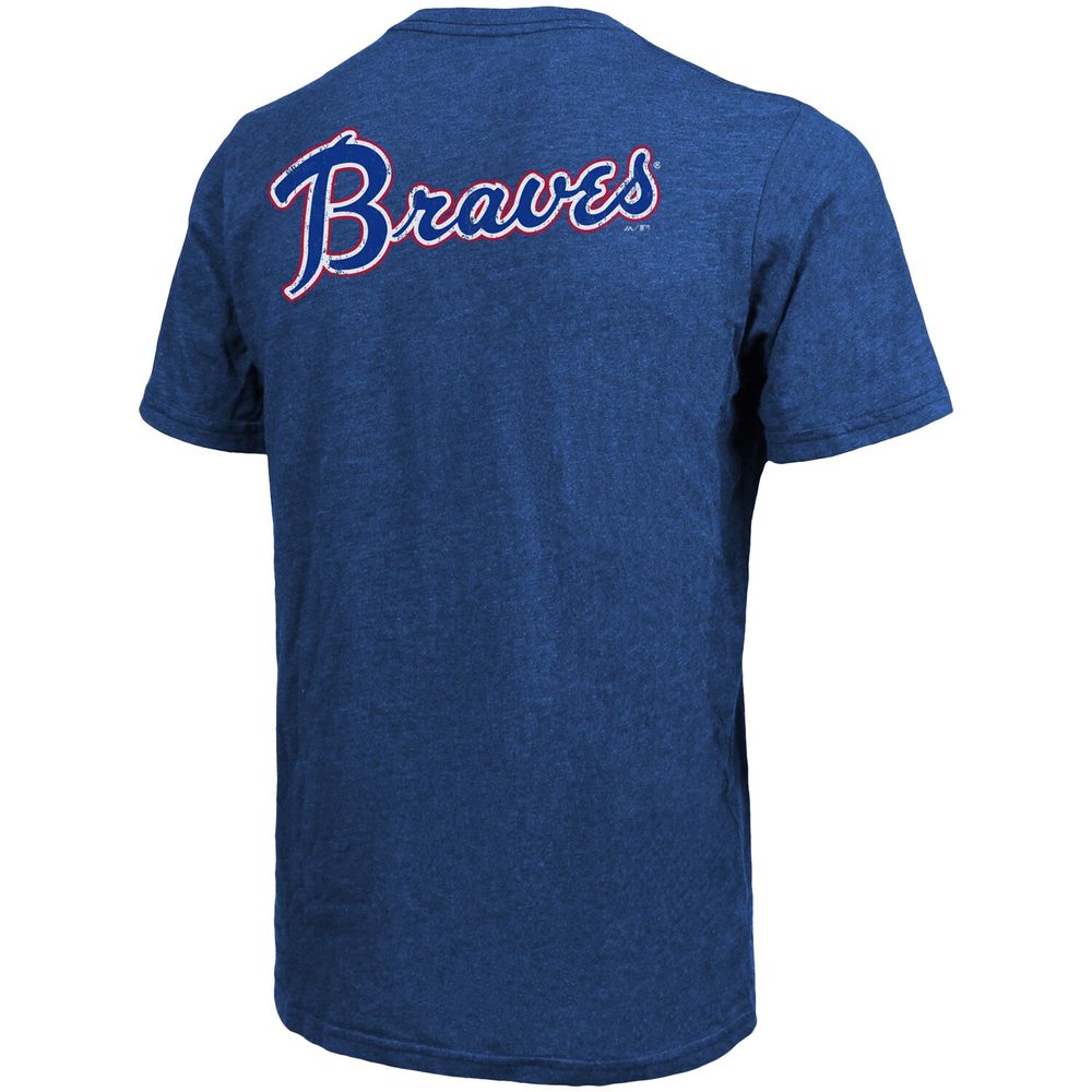 Majestic Threads Men's Majestic Threads Royal Atlanta Braves Throwback Logo  Tri-Blend T-Shirt