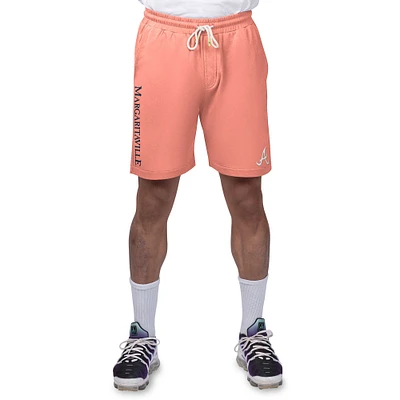 Short en tissu éponge pêche Margaritaville Orange Atlanta Braves pour hommes