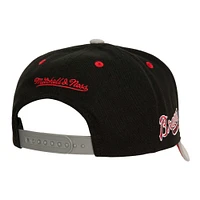 Casquette ajustable Mitchell & Ness Atlanta Braves Bred Pro pour hommes, noire