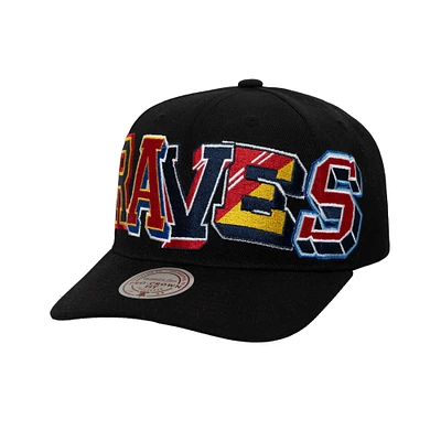 Casquette snapback Hyper Type Pro Crown noire Mitchell & Ness des Braves d'Atlanta pour homme