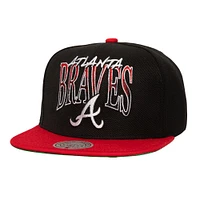 Men's Mitchell & Ness Black Atlanta Braves Rise Up Snapback Hat