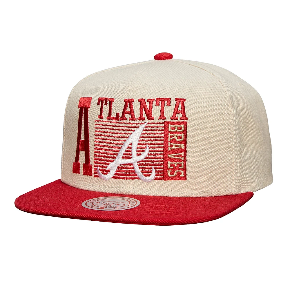 Casquette Snapback Speed ​​Zone des Atlanta Braves de la collection Cooperstown de Mitchell & Ness pour hommes, crème