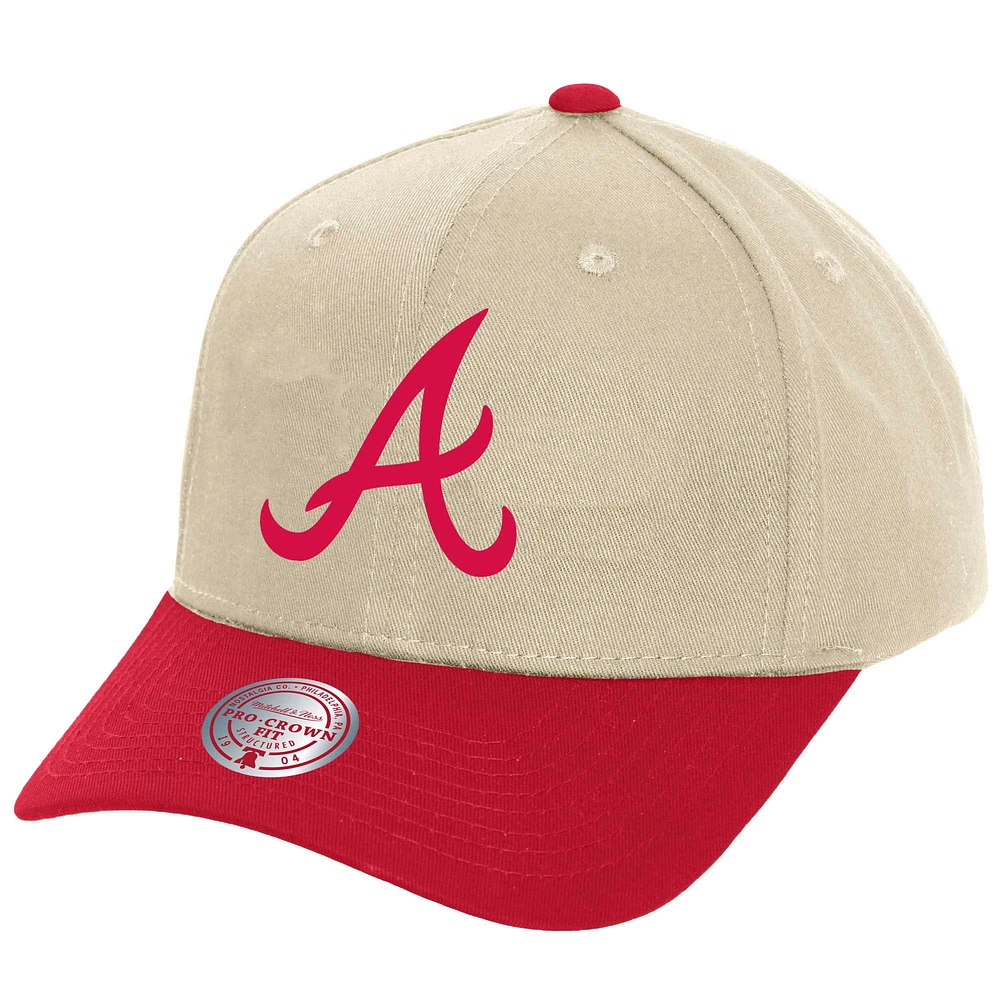 Men's Mitchell & Ness Cream Atlanta Braves Pro Crown Adjustable Hat