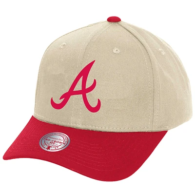 Casquette réglable Mitchell & Ness crème Atlanta Braves Pro Crown pour hommes