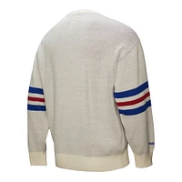 Men's Mitchell & Ness Cream Atlanta Braves Retro Pullover Sweater