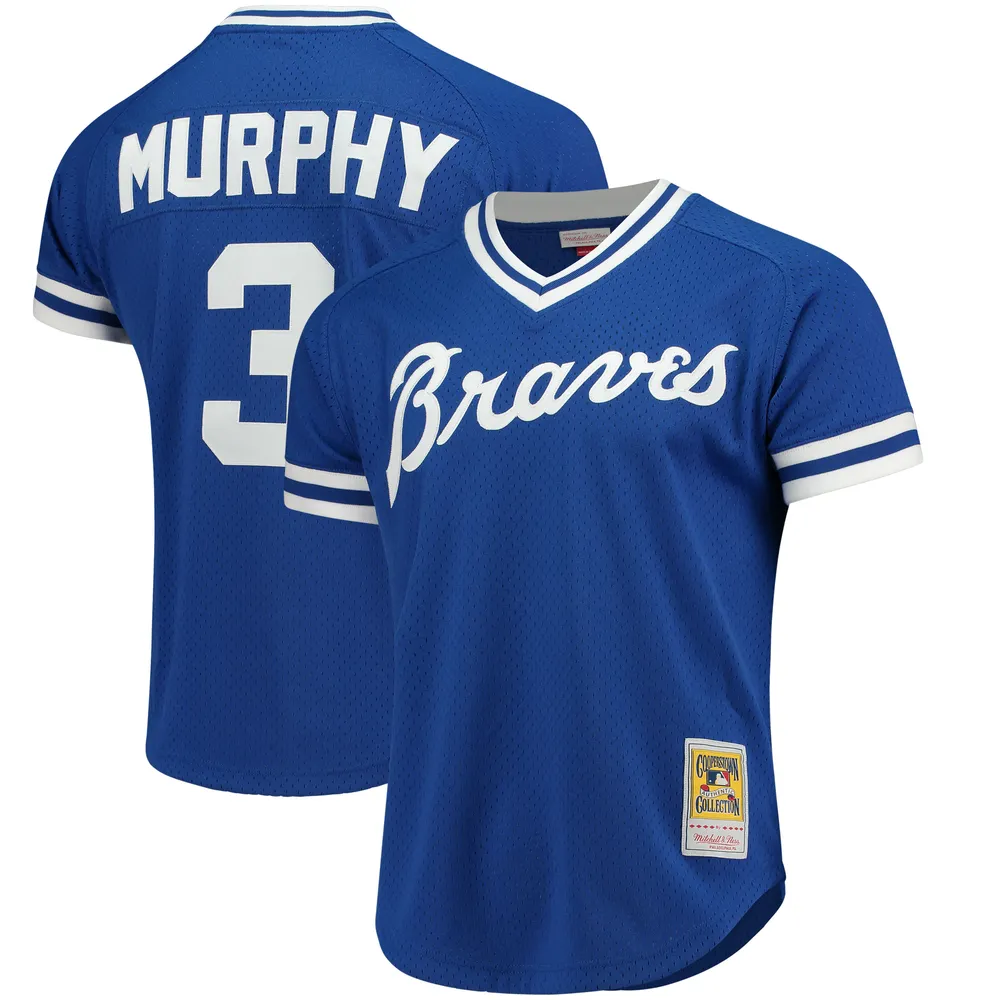 Maillot d'entraînement de frappeur en maille Mitchell & Ness Dale Murphy Royal Atlanta Braves Cooperstown pour hommes