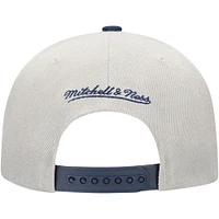 Casquette Snapback à panneau Knock Out des Atlanta Braves de Mitchell & Ness pour hommes, gris/bleu marine