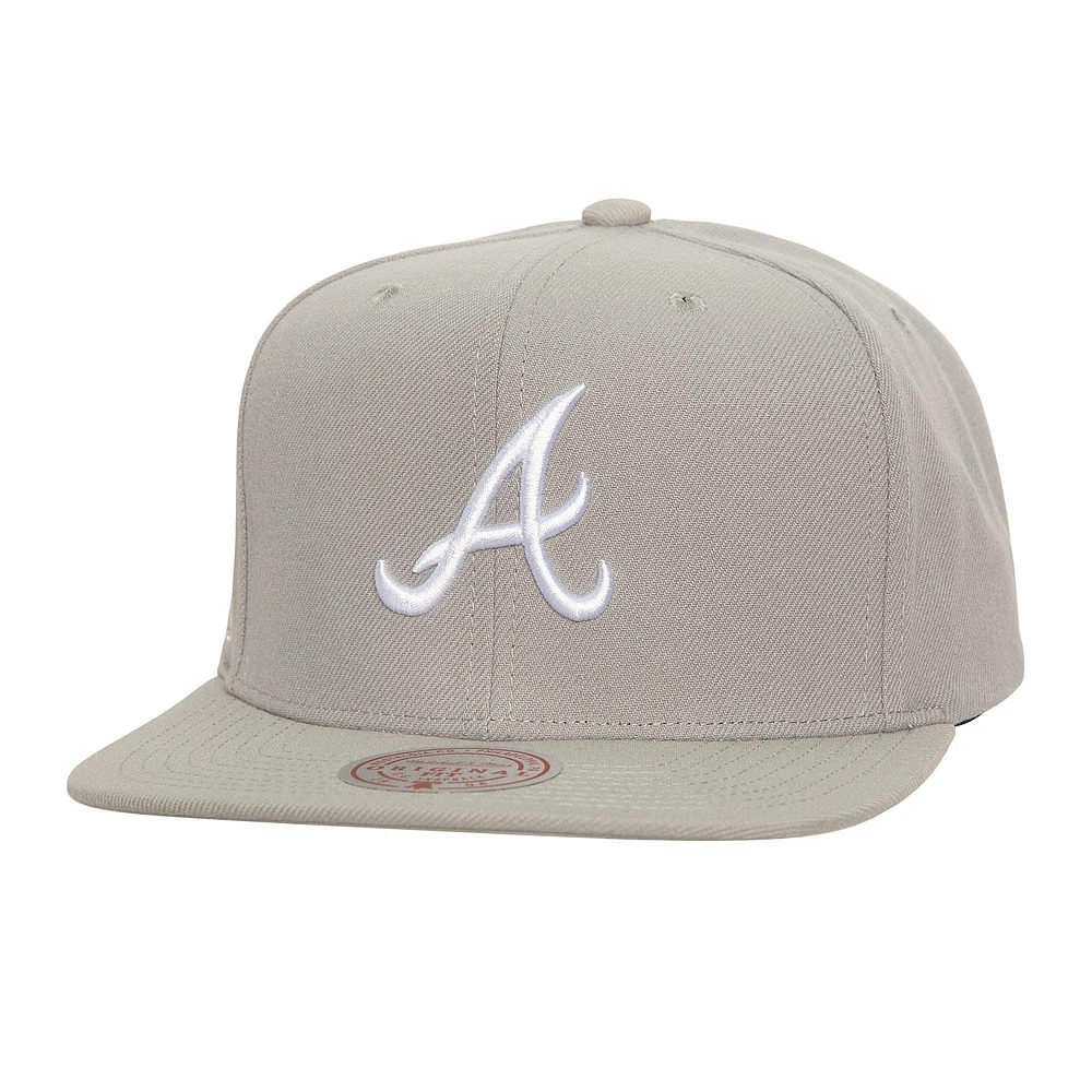 Casquette Snapback Atlanta Braves grise Mitchell & Ness pour homme