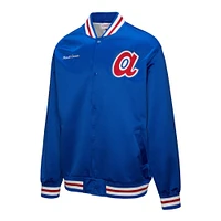Men's Mitchell & Ness Hank Aaron Royal Atlanta Braves Legends Collection Vintage Satin Full-Snap Jacket