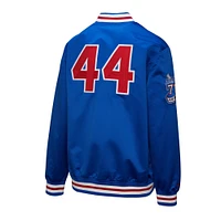 Men's Mitchell & Ness Hank Aaron Royal Atlanta Braves Legends Collection Vintage Satin Full-Snap Jacket