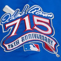 Men's Mitchell & Ness Hank Aaron Royal Atlanta Braves Legends Collection Vintage Satin Full-Snap Jacket