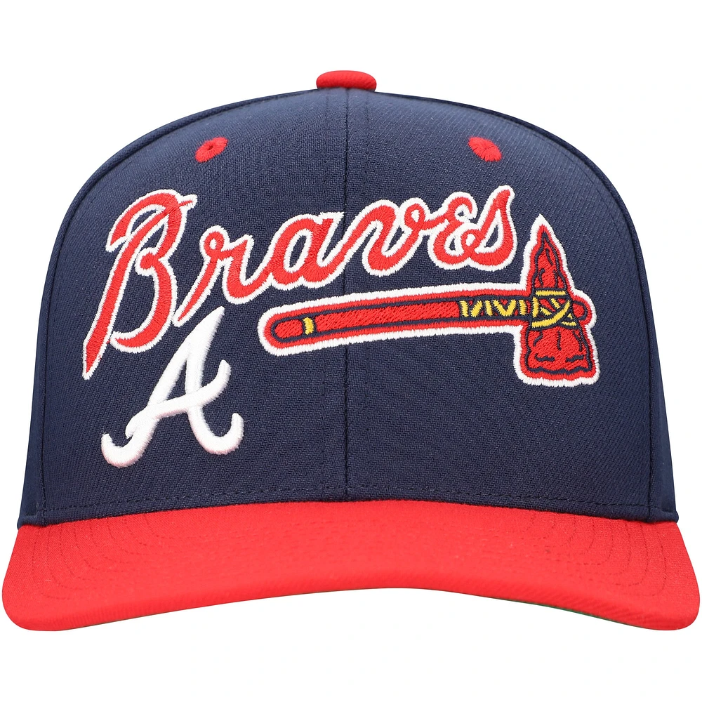 Casquette ajustable All In 2.0 Mitchell & Ness Atlanta Braves pour hommes, bleu marine