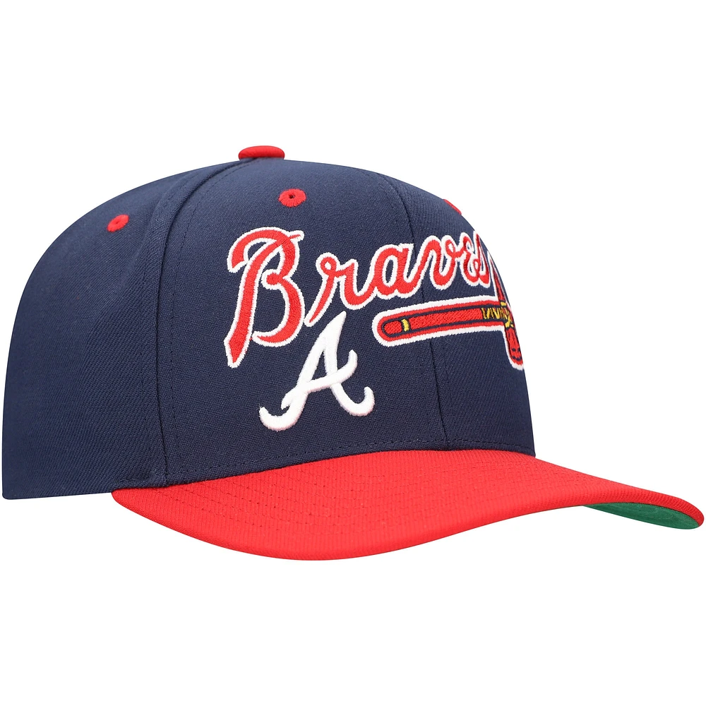 Casquette ajustable All In 2.0 Mitchell & Ness Atlanta Braves pour hommes, bleu marine